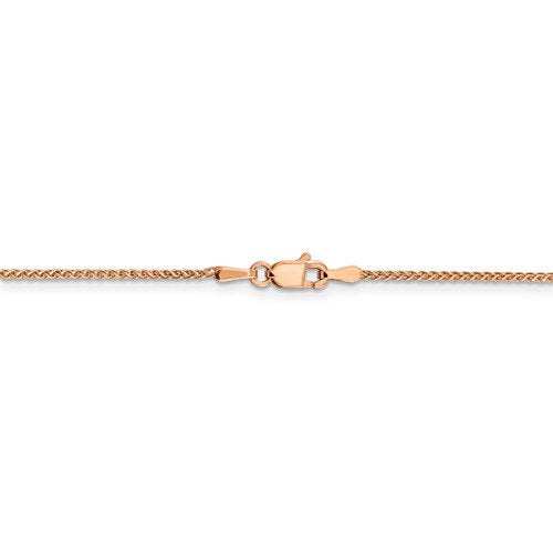 14k Rose Gold 1.2mm Diamond Cut Spiga Wheat Bracelet Anklet Choker Necklace Pendant Chain