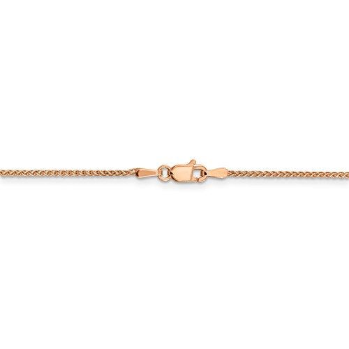 14k rose gold 1.2mm diamond cut spiga wheat bracelet anklet choker necklace pendant chain