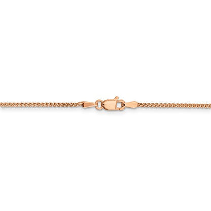 14k rose gold 1.2mm diamond cut spiga wheat bracelet anklet choker necklace pendant chain