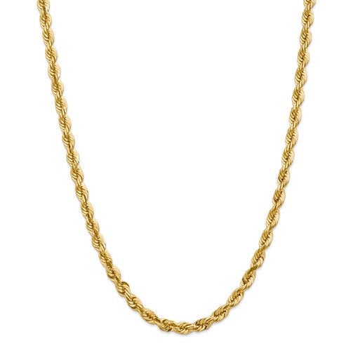 14k solid yellow gold 5.5mm diamond cut rope bracelet anklet choker necklace pendant chain