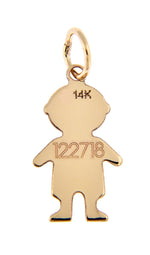 Load image into Gallery viewer, 14k Yellow Gold Boy Flat Disc Pendant Charm Engraved Personalized Name Initials Date
