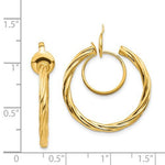 Charger l&#39;image dans la galerie, 14K Yellow Gold Non Pierced Round Twisted Hoop Clip On Earrings
