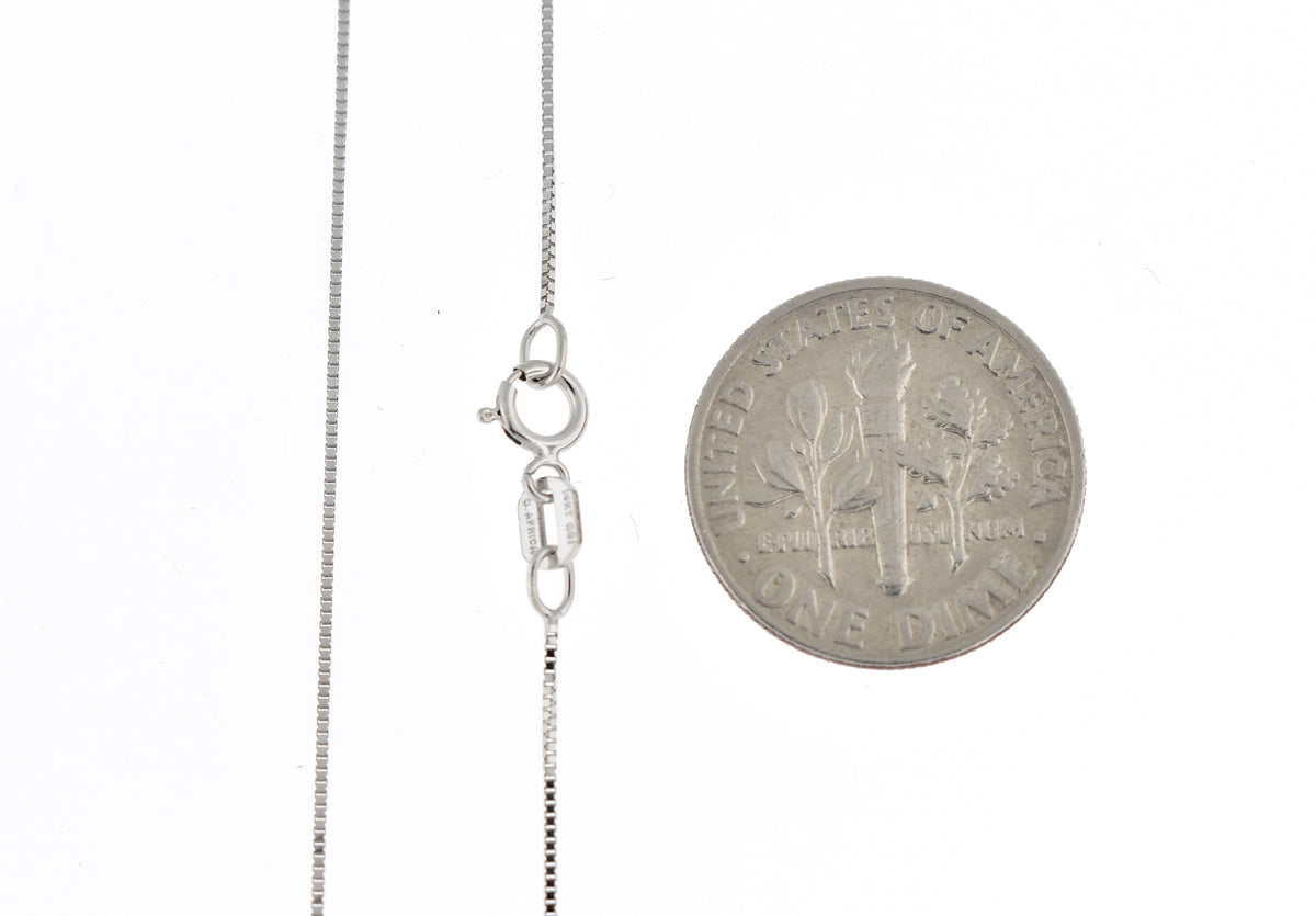 14k white gold 0.5mm box bracelet anklet necklace choker pendant chain