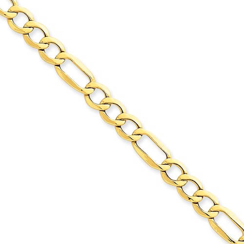 14k yellow gold 6mm lightweight figaro bracelet anklet choker necklace chain