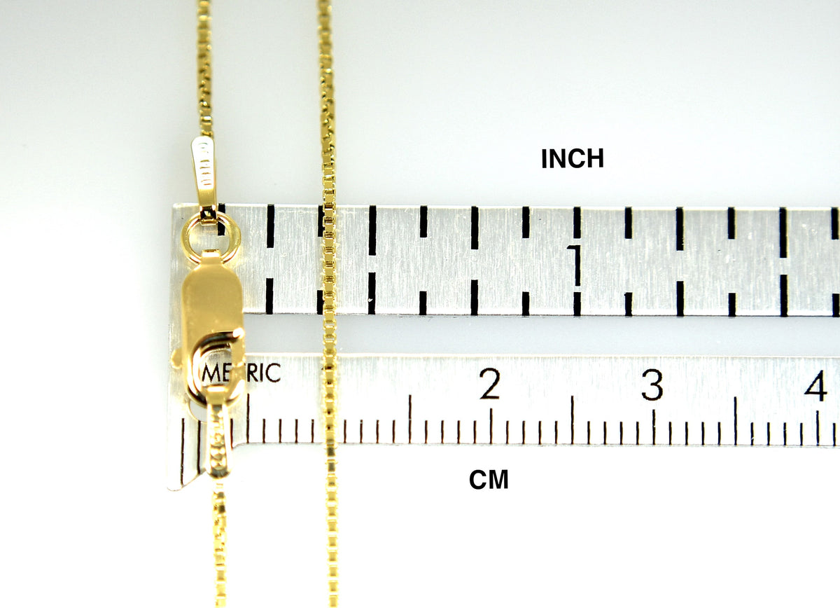 10k yellow gold 0.90mm box bracelet anklet choker necklace pendant chain