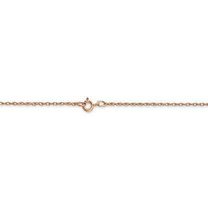 14k rose gold 0.70mm thin cable rope choker necklace pendant chain