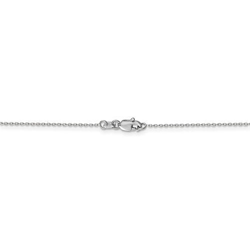 14k white  gold 0.8mm diamond cut cable bracelet anklet choker necklace pendant chain