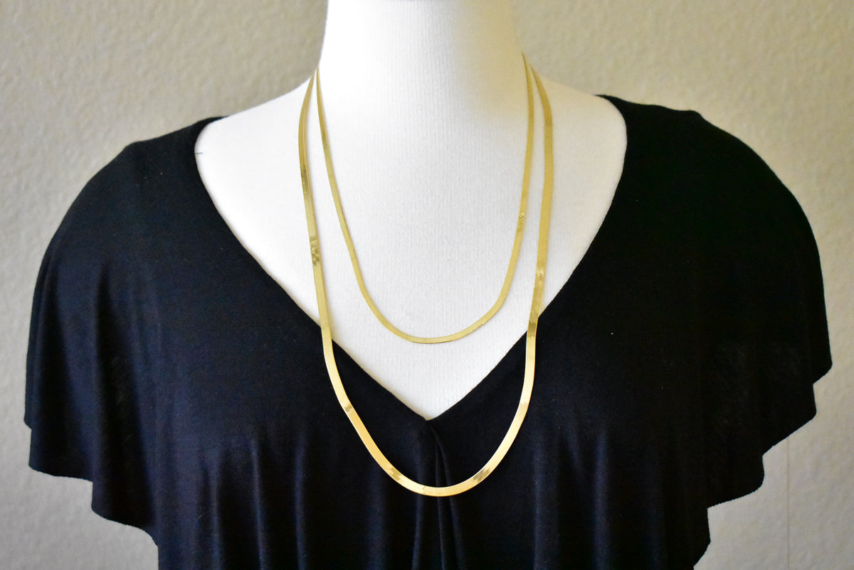 14k yellow gold 3mm silky herringbone bracelet anklet choker necklace pendant chain