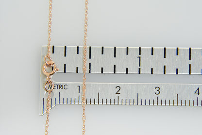 14k rose gold 0.5mm cable rope thin dainty choker necklace pendant chain