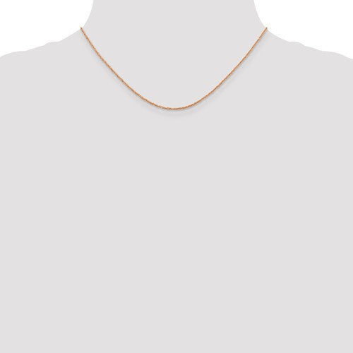 14k rose gold 1.10mm rope bracelet anklet choker necklace pendant chain