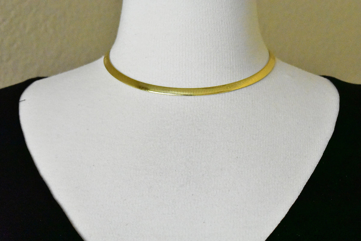 sterling silver gold plated reversible 5.75mm omega cubetto necklace chain