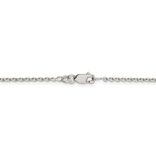 sterling silver rhodium plated 1.95mm cable necklace choker pendant chain
