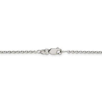 sterling silver rhodium plated 1.95mm cable necklace choker pendant chain