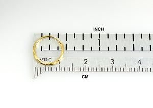 14k Yellow Gold Diamond Cut Satin Endless Round Hoop Earrings 13mm x 1.25mm
