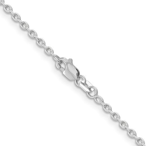 14k white gold 2mm cable bracelet anklet choker necklace pendant chain