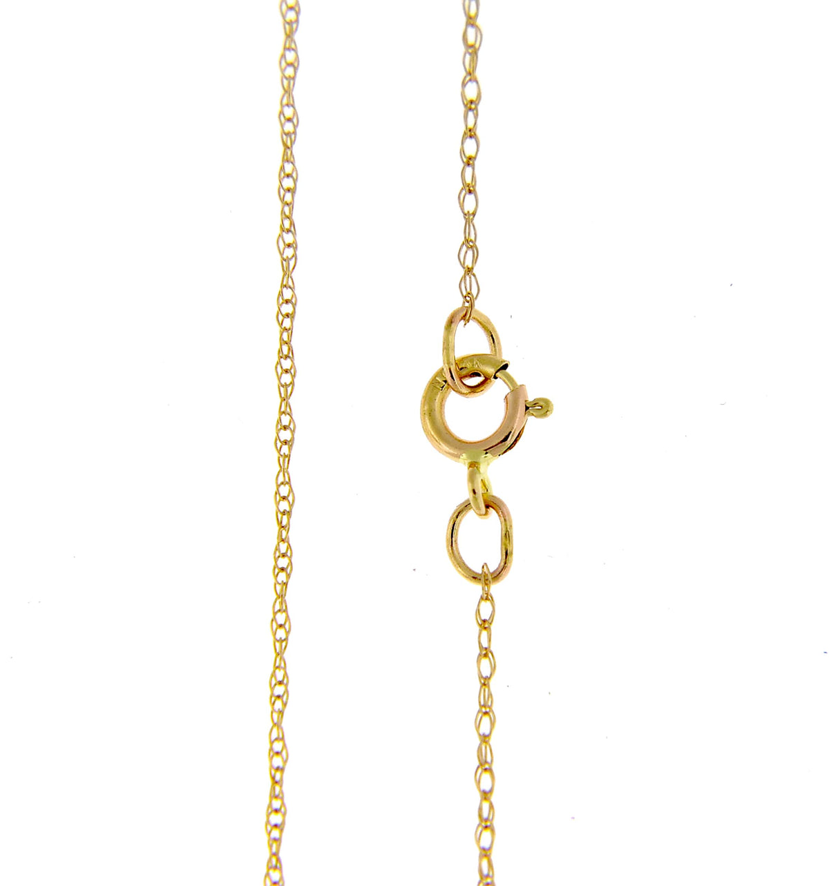 14k yellow gold 0.5mm thin cable rope necklace choker pendant chain