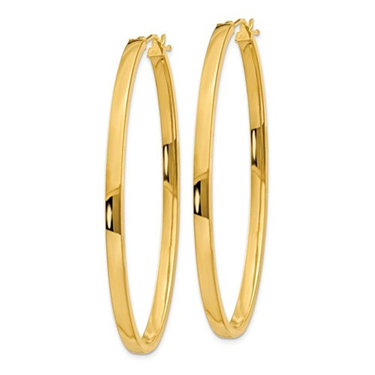 14k yellow gold classic large oval hoop earrings 55mm x 40mm x 3mm