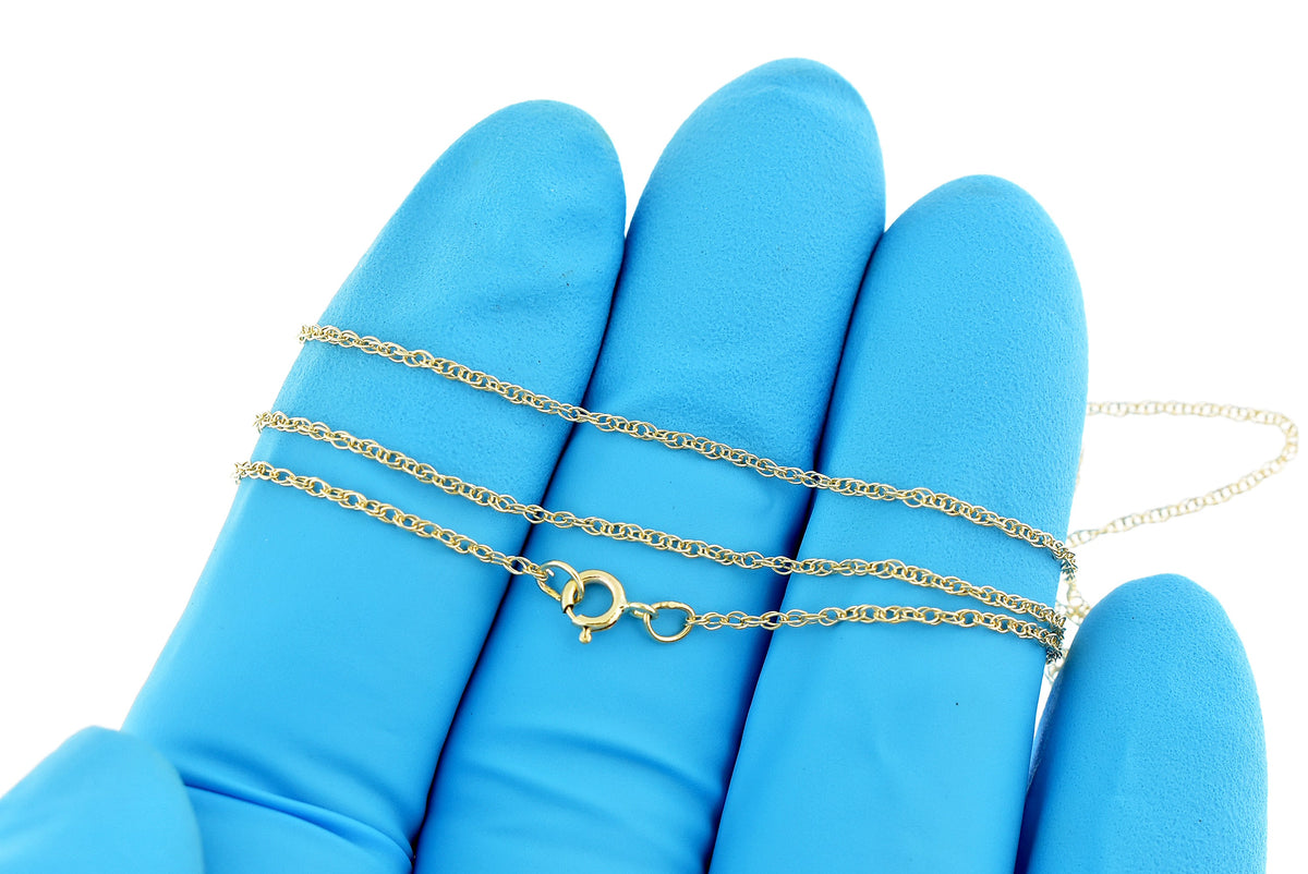 10k yellow gold 0.95mm cable rope bracelet anklet choker necklace pendant chain