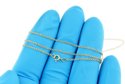 10k yellow gold 0.95mm cable rope bracelet anklet choker necklace pendant chain