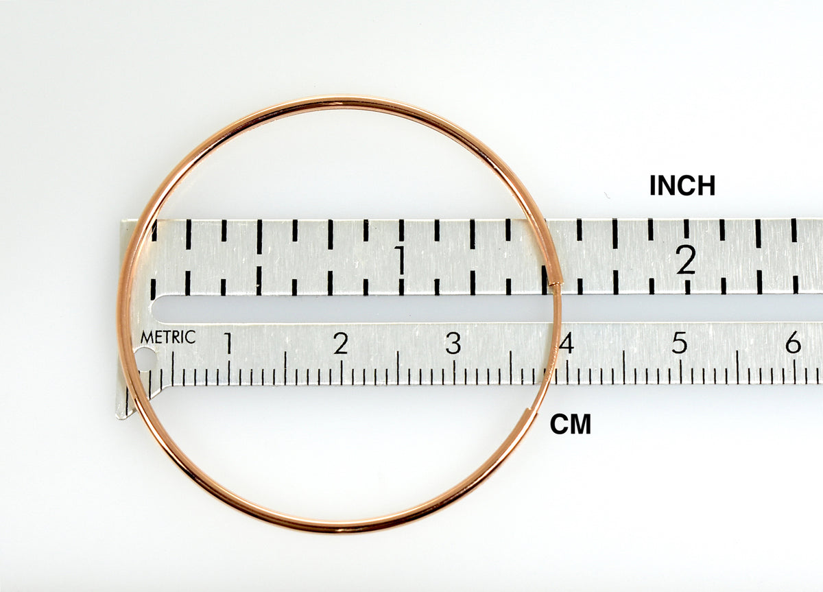14k rose gold classic endless round hoop earrings 38mm x 1.5mm