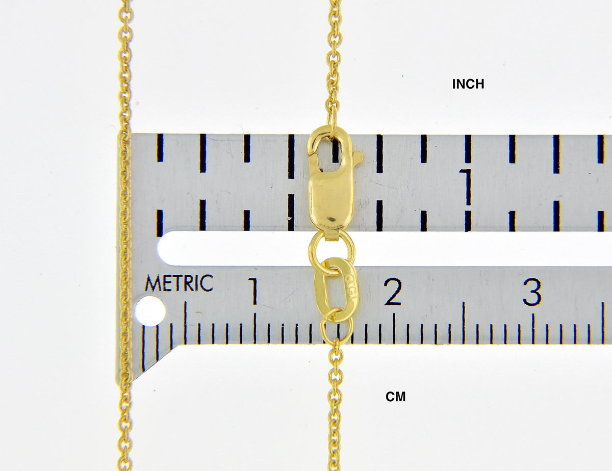 14k yellow gold 1mm cable bracelet anklet choker necklace pendant chain