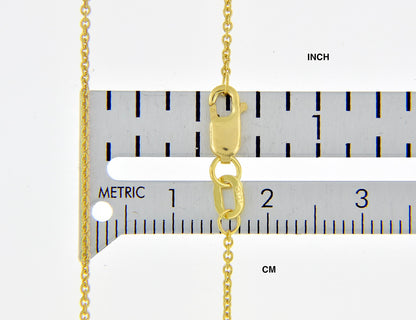 14k yellow gold 1mm cable bracelet anklet choker necklace pendant chain