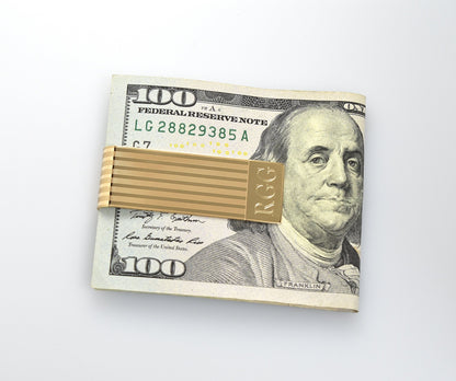 14k solid yellow gold money clip personalized engraved monogram