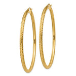 Charger l&#39;image dans la galerie, 14K Yellow Gold 2.36 inch Large Diamond Cut Round Classic Hoop Earrings 60mm x 3mm
