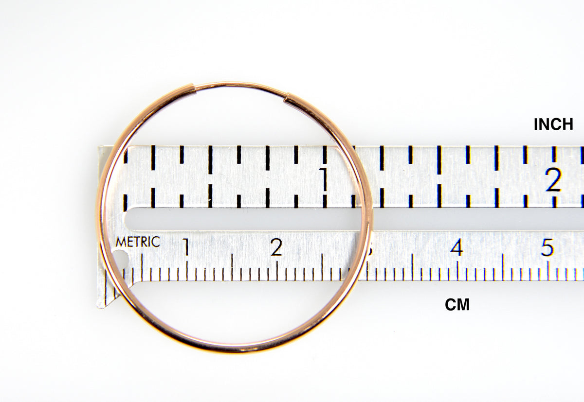 14k rose gold classic endless round hoop earrings 30mm x 1.5mm