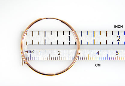 14k rose gold classic endless round hoop earrings 30mm x 1.5mm