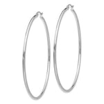 Load image into Gallery viewer, 14k White Gold Large Classic Round Hoop Earrings 68mm x 2mm
