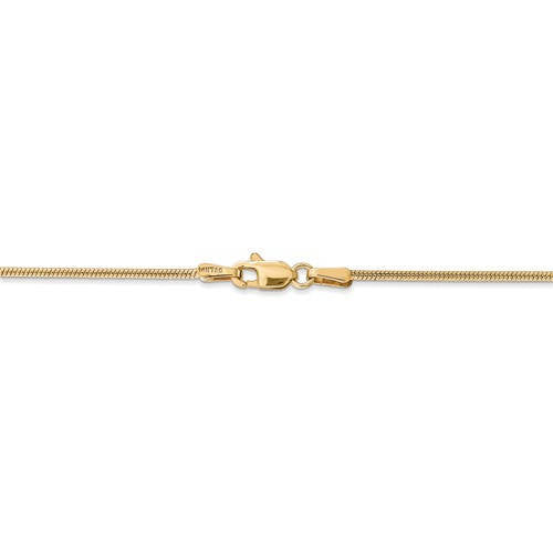14k yellow gold 1.40mm classic round snake bracelet anklet necklace pendant chain