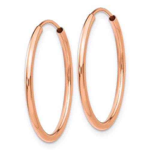 14k rose gold classic endless round hoop earrings 22mm x 1.5mm