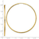 Φόρτωση εικόνας στο εργαλείο προβολής Συλλογής, 14k Yellow Gold Diamond Cut Square Tube Round Endless Hoop Earrings 60mm x 1.35mm
