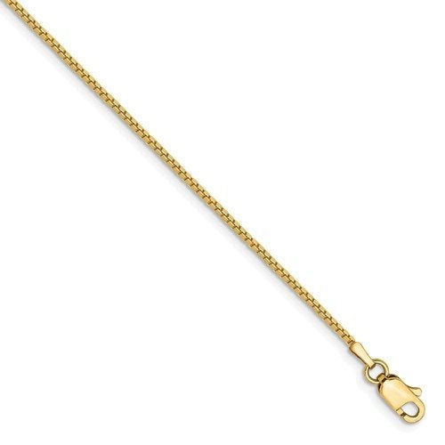 14K Yellow Gold 1mm Box Bracelet Anklet Choker Necklace Pendant Chain