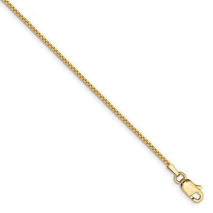 14k yellow gold 1mm box bracelet anklet choker necklace pendant chain