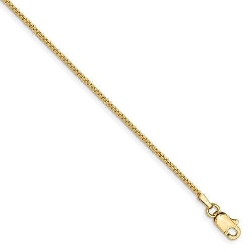 14k yellow gold 1mm box bracelet anklet choker necklace pendant chain