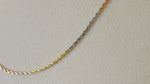 비디오를 갤러리 뷰어 14K Yellow White Rose Gold Tri Color 1.75mm Diamond Cut Rope Bracelet Anklet Choker Necklace Chain에 로드 및 재생
