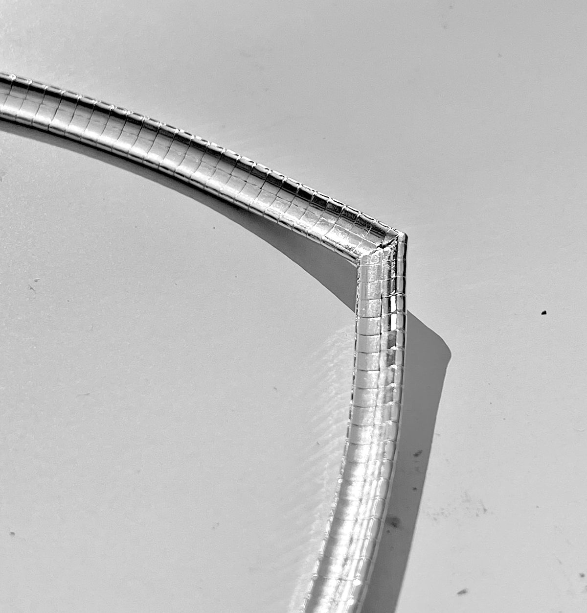sterling silver 4mm omega cubetto v shaped necklace chain lobster clasp