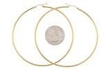 Load image into Gallery viewer, 14K Yellow Gold Classic Round Extra Large Hoop Earrings 73mm x 2mm
