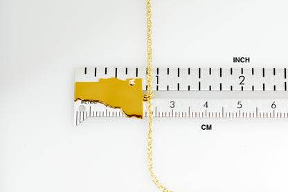 14k gold 10k gold silver vermont vt state map necklace heart personalized city