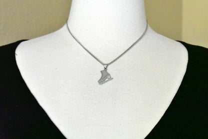 14k gold sterling silver ice skating skates disc pendant charm custom made engraved personalized