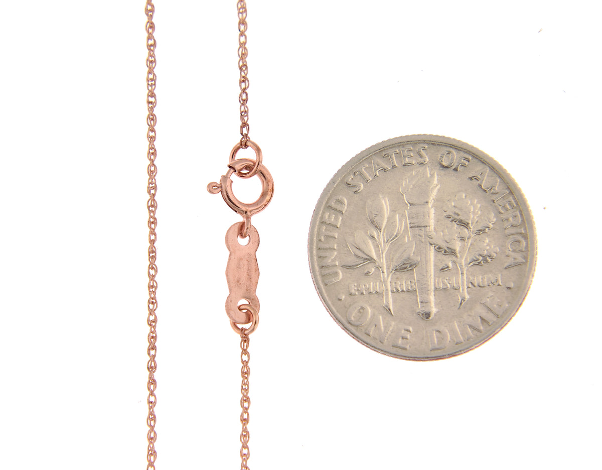 14k rose gold 0.70mm rope bracelet anklet choker necklace pendant chain