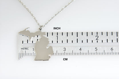 14k 10k yellow rose white gold diamond silver michigan mi state map personalized city necklace