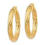 Charger l&#39;image dans la galerie, 14K Yellow Gold Textured Round Hoop Earrings 33mm x 4.5mm
