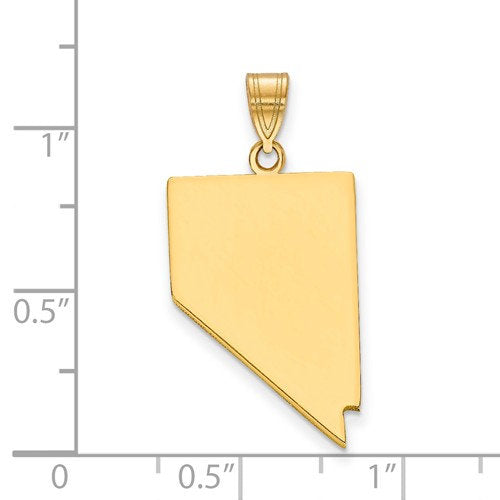 14k gold or sterling silver nevada nv state map pendant charm personalized monogram