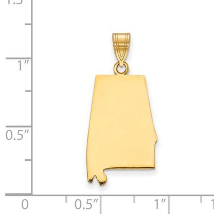 14k gold or sterling silver alabama  al state pendant charm personalized monogram
