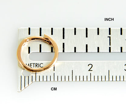 14k rose gold classic huggie hinged hoop earrings 11mm x 2mm