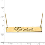 Load image into Gallery viewer, 14k 10k Gold Sterling Silver Large Name Bar Nameplate Necklace Personalized
