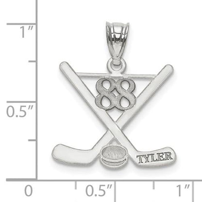 14k gold or sterling silver ice hockey personalized engraved pendant